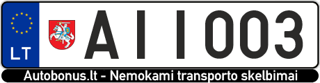 Valstybinis numeris: AII003