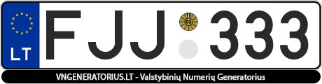 Valstybinis numeris: FJJ333