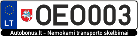 Valstybinis numeris: OEO003