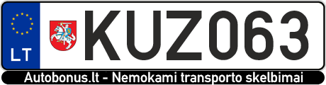 Valstybinis numeris: KUZ063