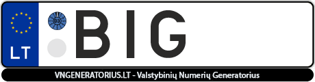 Valstybinis numeris BIG