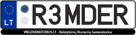 Valstybinis numeris: R3MDER