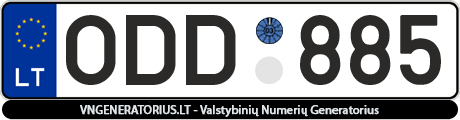 Valstybinis numeris: ODD885