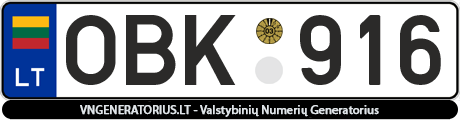 Valstybinis numeris OBK916