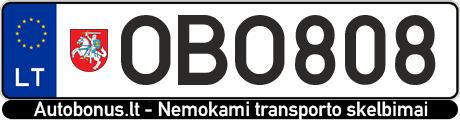 Valstybinis numeris: OBO808