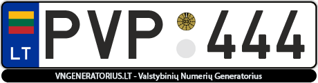 Valstybinis numeris: PVP444