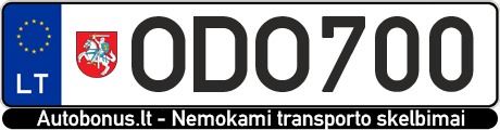 Valstybinis numeris: ODO700