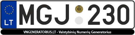 Valstybinis numeris MGJ230