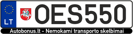 Valstybinis numeris: OES550