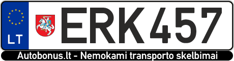 Valstybinis numeris: ERK457