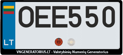 Valstybinis numeris OEE550