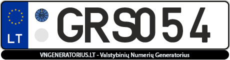 Valstybinis numeris GRS054