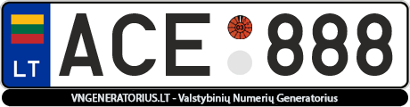 Valstybinis numeris ACE888